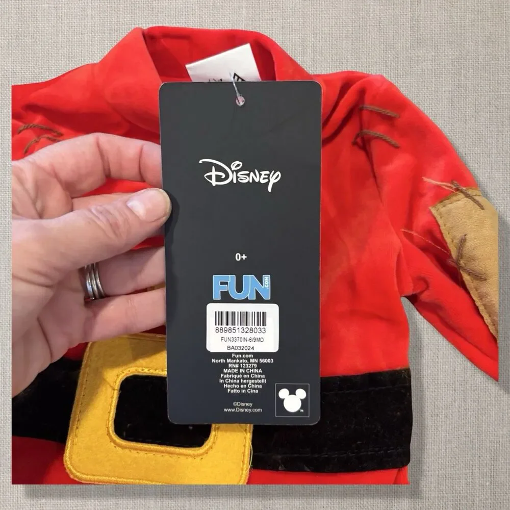 Disney Snow White Seven Dwarfs Baby Costume Tunic Red 6–9 Months New